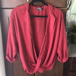 Drapey maroon blouse